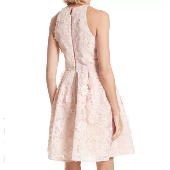 Ted Baker Soft Pink Floral Lace Skater Dress - Picture 4 of 8